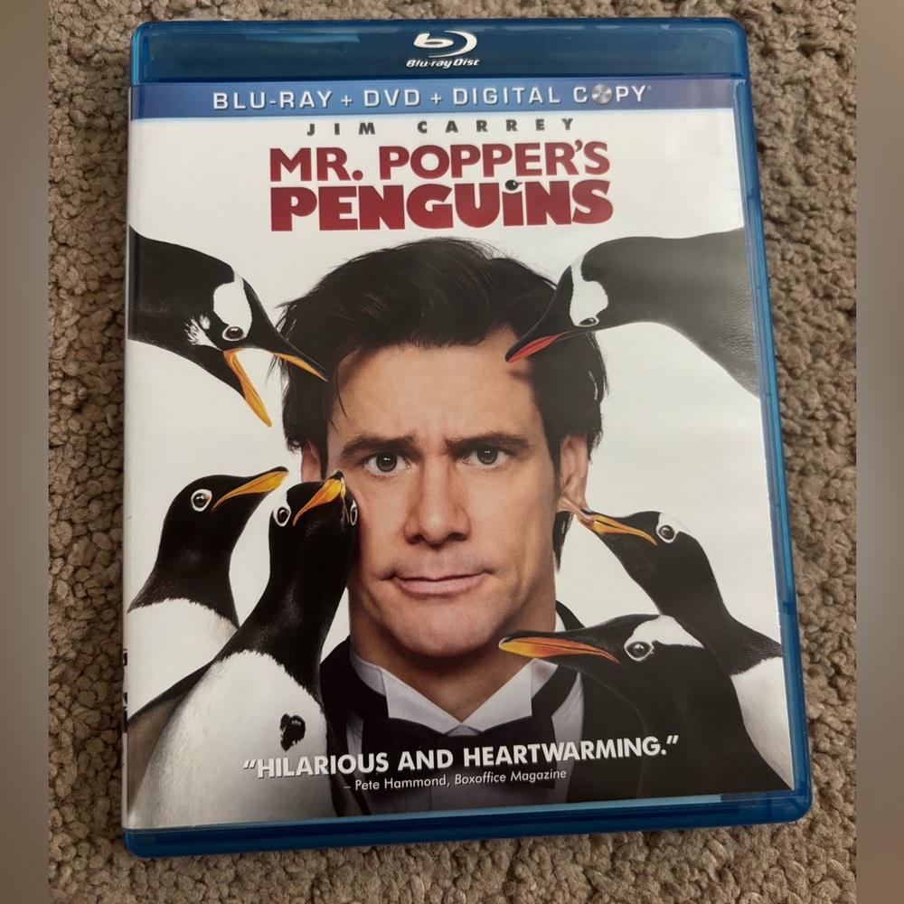 Mr. Popper’s Penguins‎ Blu-ray DVD Digital 3-Disc Set Jim Carrey Family Movie